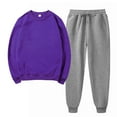 thumbnail image 1 of Puntoco Conjunto deportivo de pantalones deportivos informales con cuello redondo y sólido para mujer Puntoco Puntoco-8692, 1 of 5