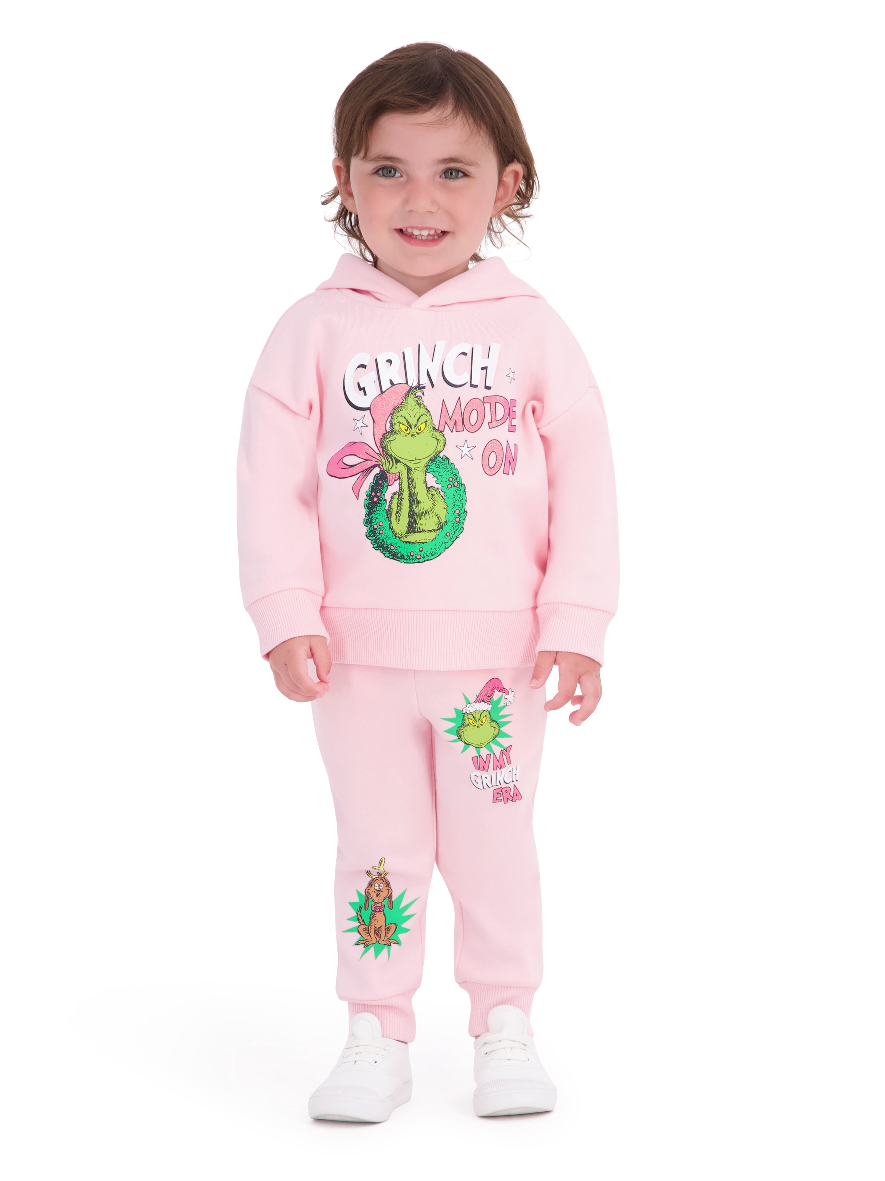 Dr. Seuss The Grinch Toddler Girl Hoodie and Jogger Set, Sizes 12M-5T