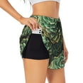 thumbnail image 2 of Bixox Women's Succulents pattern 2 in 1 Running Shorts - Lightweight Athletic Workout Gym Yoga Shorts Liner with Pockets - Small, 2 of 7