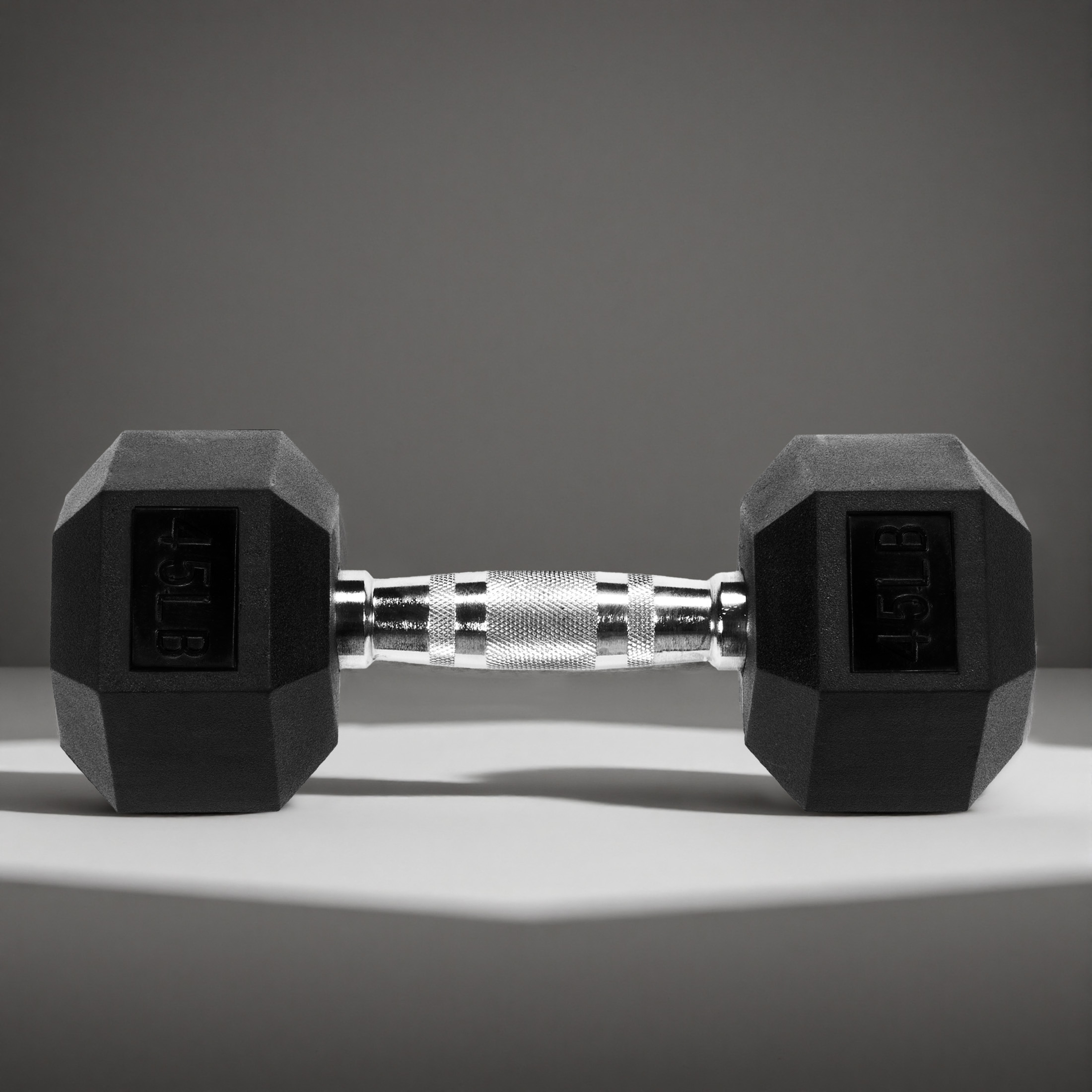 EDX 45 LB Rubber Hex Dumbbell – Anti-Roll Grip for Strength Training, Home Gym & Full-Body Workouts