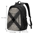 thumbnail image 2 of Travel Shoulder Computer Backpack 18 X 13.4 X 8.3in With Usb Cable And Music Jack Multi-Space Pocket Argyle Plaid Dimgray_95746_4, 2 of 7