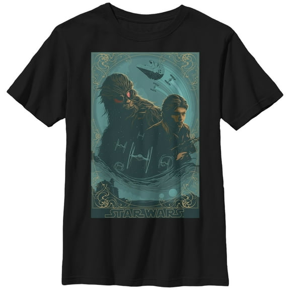 Boy's Solo: A Star Wars Story Ornate Han Chewie Frame Graphic Tee Black X Large