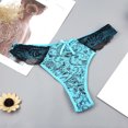 thumbnail image 4 of lulshou Womens Underwear Low Waist Cotton Lace Thong Sexy Solid Color Soft Breathable Underwear, Blue, XXL, 4 of 4