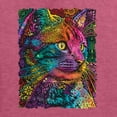 thumbnail image 2 of Colorful Cat Portrait | Cat Lover Owner | Dean Russo Art Animal Lover Unisex Crewneck Sweatshirt, Vintage Heather Red, 2XL, 2 of 5