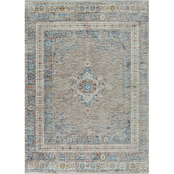Couristan Nostalgia Hamadan Area Rug, Tawny-Denim, 5'3" x 7'6"