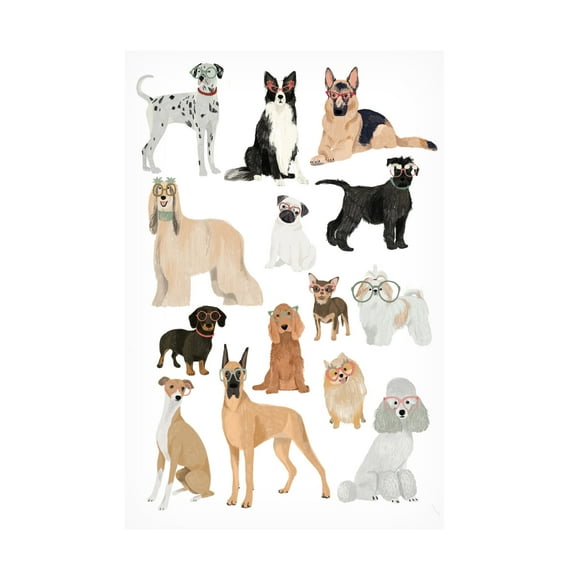 Trademark Fine Art Hanna Melin  Dogs in glasses Print Canvas Wall Art