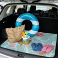 thumbnail image 2 of Qpednta Sea Turtle Car Trunk Liner 29"x39" All Weather Cargo Mat for SUV, Polyester Carpet Non-Slip Backing Machine Washable Water Resistant Universal Rear Trunk Protection Fits Sedan Truck, 2 of 7