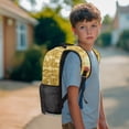 thumbnail image 4 of Binienty Gold Glitter Sunflower Axolotl Girls Backpack Age 6-8 17 Inch Lightweight School Backpack with Laptop Compartment Schoolbag Students Back to School Gifts, 4 of 8