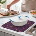thumbnail image 2 of Halloween Orange Pumpkins on Purple Dish Drying Mat for Kitchen 1 Pack, Ultra Absorbent Microfiber Dishes Drainer Mats,16x18in(41x46cm), 2 of 6