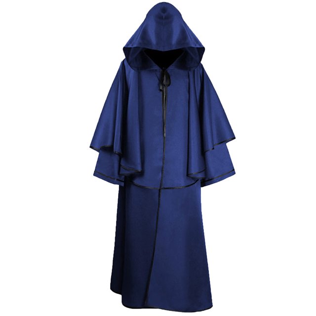 Sudaderas Con Capucha Para Hombre Festival Túnica Con Capucha Sólida Encaje Manga Larga Traje de Escenario Capa Odeerbi ODB-4