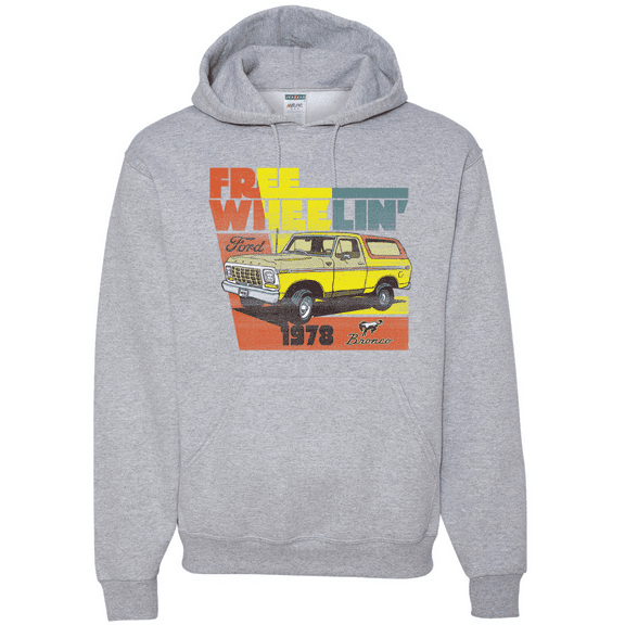 Wild Bobby, Ford Free Wheelin 1978 Bronco Classic Rasta 70s Cars and Trucks Graphic Hoodie Sweatshirt
