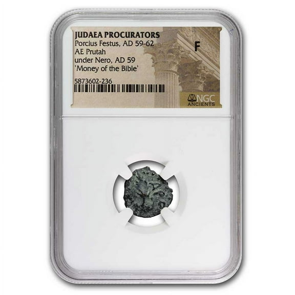 Judaea Procurators AE Prutah Porcius Festus (59-62 AD) Fine NGC