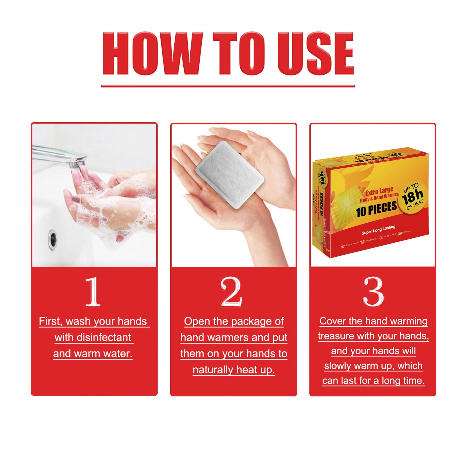 Alvantor Hand & Body Warmers for Cold Weather, Warm Patch 18 Hours Long Lasting Air Activated Portable,10PC/pack