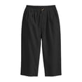 thumbnail image 4 of BVnarty Women's Elastic High Waist Casual Capri Pants, Baggy Loose Fit Capris with Side Pockets for All-Day Comfort Black S, 4 of 7