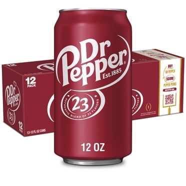 Dr Pepper Soda, 12 fl oz cans, 12 pack