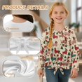 thumbnail image 5 of DISNIMO Girls Blouse with Tie Hem Christmas Dachshund Tree Print Long Sleeve Pullover Tops Casual Loose Tunic Blouse Shirts Fall Winter Clothes for Teens, 5 of 8