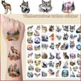 thumbnail image 3 of shiyou-Wolf Temporary Tattoos, 10 Sheets, 80 Patterns, Multicolor, Water Resistant, Kids, Party Favors & Decorations, 3 of 4