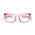 thumbnail image 3 of Women Square Reading Glasses 1.00 Anti-blue Light Transparent Pink Stylish Readers +1.00, 3 of 5