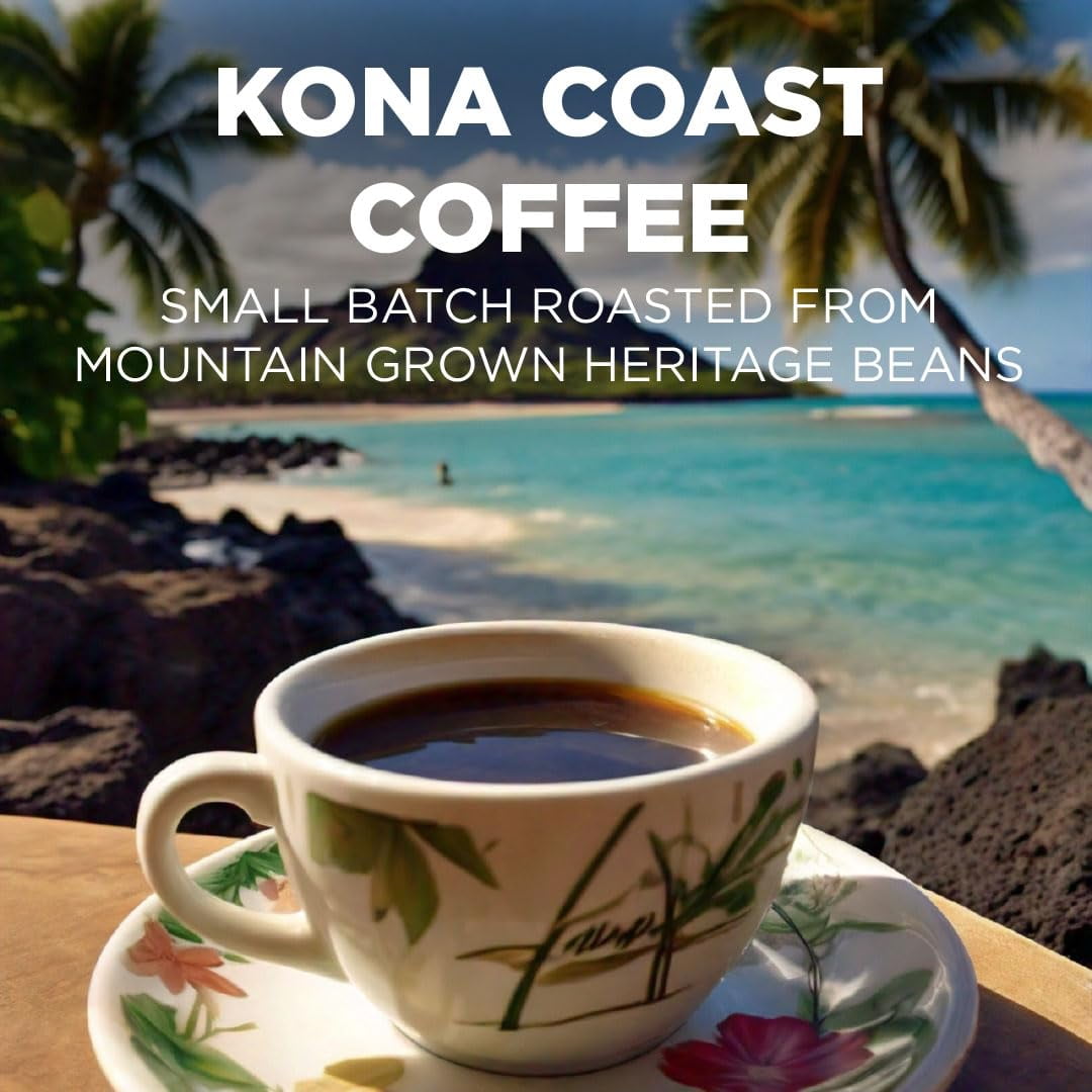 Maud's Kona Coffee Pods, 50ct, Medium Roast Coffee in Single Serve Pods – 100% Arabica Beans, Compatible with Keurig K Cups Maker