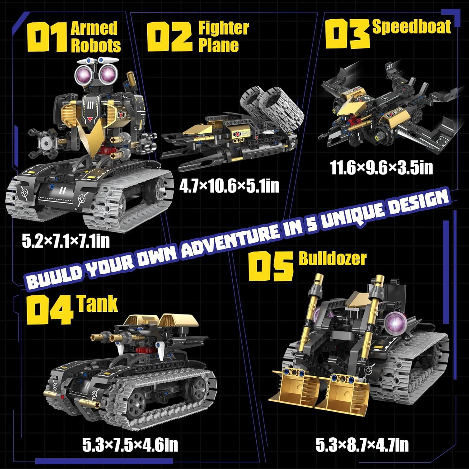 Robot Building Kit with APP/Remote Control STEM,echnic Coding Robotic Toys,Buildable 5in1 Models with 323+ Pieces