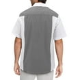 thumbnail image 3 of Liquid West Men's Classic Retro Bowling Shirt ( #12 - Grey/White, 2XL), 3 of 3