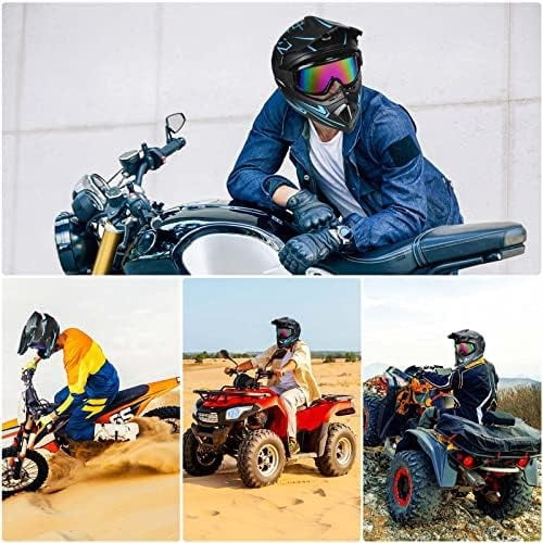 Youth Kids Motocross Helmet Motorcycle Dirt Bike Off-Road Mountain Bike BMX MX ATV Helmet with(Gloves Goggles Mask) 4Pcs Set - DOT Approved(Blue,S)
