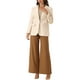 thumbnail image 2 of CHAQUETA FAUX LEATHER BLAZER DE MUJER INSPIRE CHIC CON CUELLO DE SOLAPA PU MOTO BIKER TAMAÑO XL BEIGE, 2 of 5