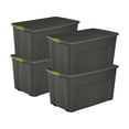 thumbnail image 1 of Sterilite Grand Bac de Rangement à Roulettes de 45 Gal avec Verrouillage, Gris/vert (4 Pack), 1 of 8