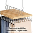thumbnail image 5 of 360° Rotating Wooden Pants Hanger with 10 Clips, Space Saving Closet Organizer for Pants, Socks and Undergarments, 5 of 8