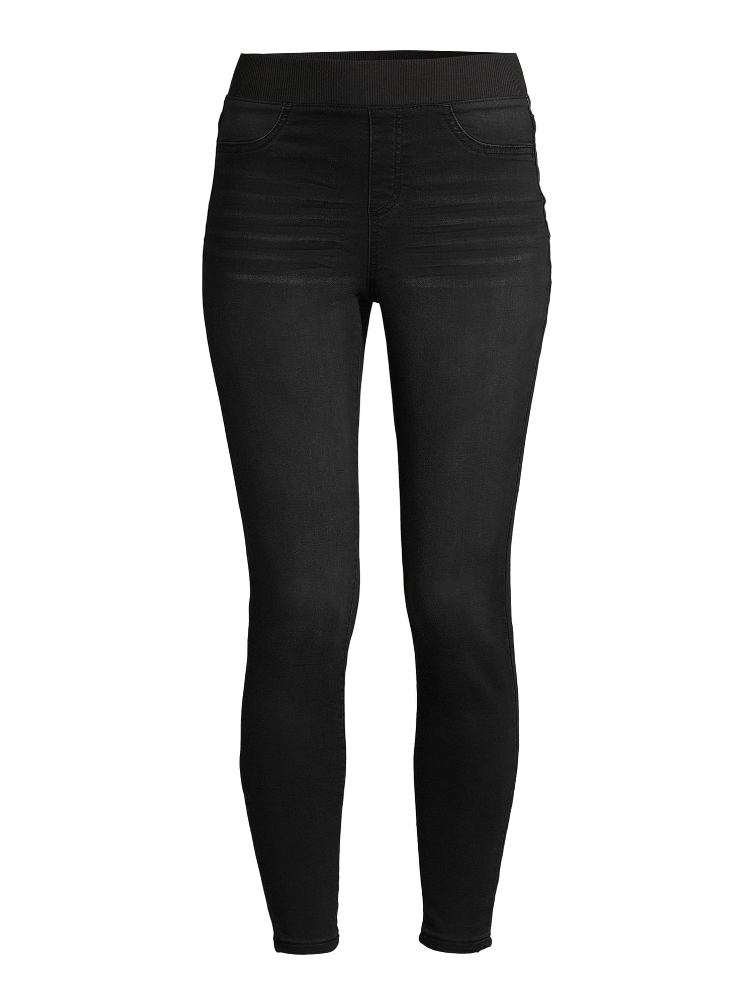 No Boundaries Juniors' Mid Rise Pull-On Jeggings with Rib Waistband
