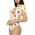 thumbnail image 2 of Naloa Cartoon Squirrel Women's Short-Sleeved Onesie, One-Piece Swimsuit for Parties, dates, clubs - Large, 2 of 9