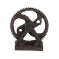 thumbnail image 6 of 8" x 9" Brown Polystone Gear Sculpture, by DecMode, 6 of 14