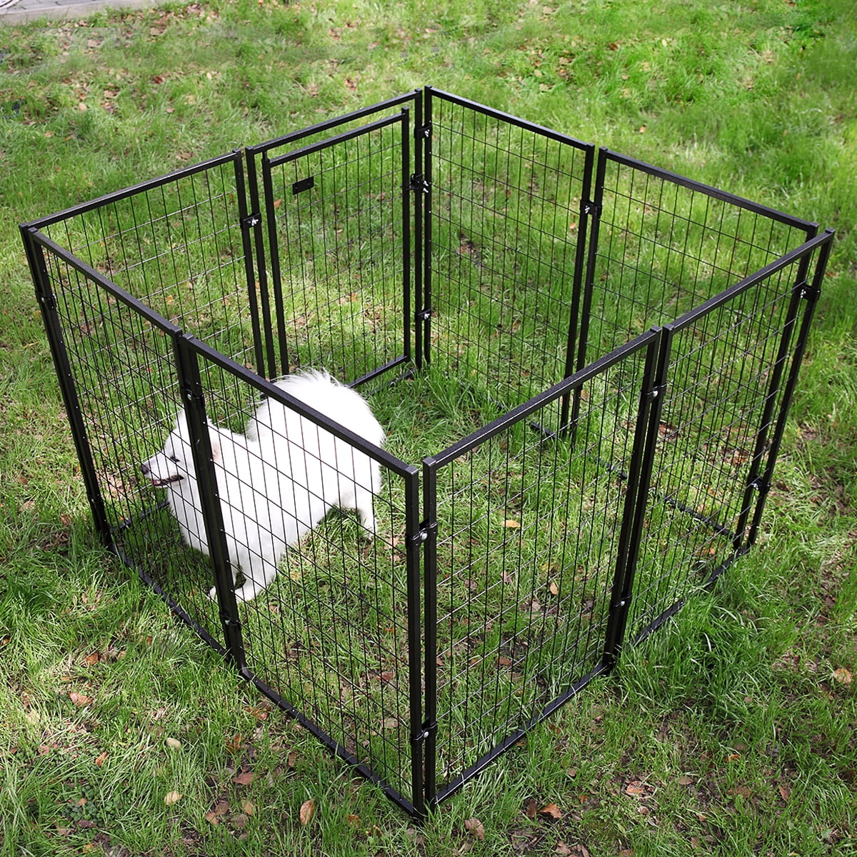 Coziwow Heavy Duty Metal Dog Kennel, 8-Panel Large Pet Fence