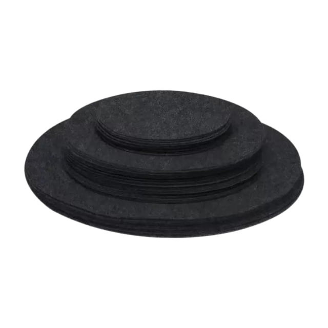 Separadores de fieltro para platillos de café, ligeros, versátiles, redondos. 90 unidades negras