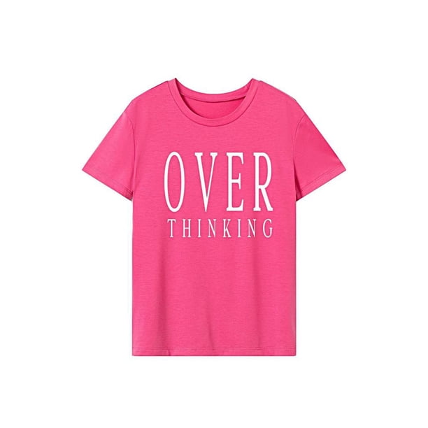 Camiseta de verano para mujer, camiseta sencilla y ligera con cuello redondo para senderismo en la playa L