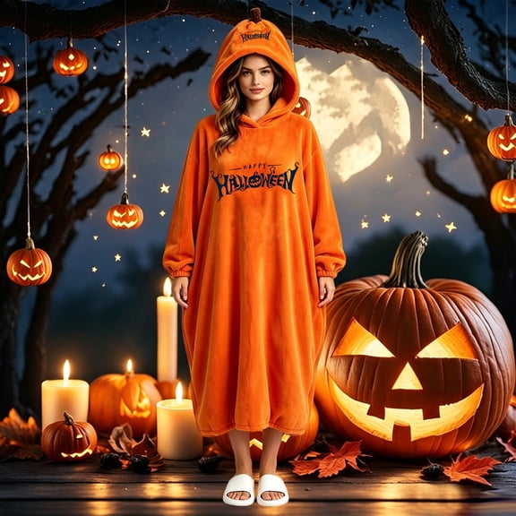 Ruyelune Pink Adult Onesie Oversized Pumpkin Suit Pajama, Halloween Jumpsuit For Adults Women Indoor Masquerade Theater Party Home Dress Up S