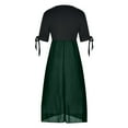 thumbnail image 6 of Elainilye Fashion Dresses for Women 2024 Plus Size Vintage V Neck Short Sleeve Solid Party Dress Formal Dresses,Green, 6 of 9