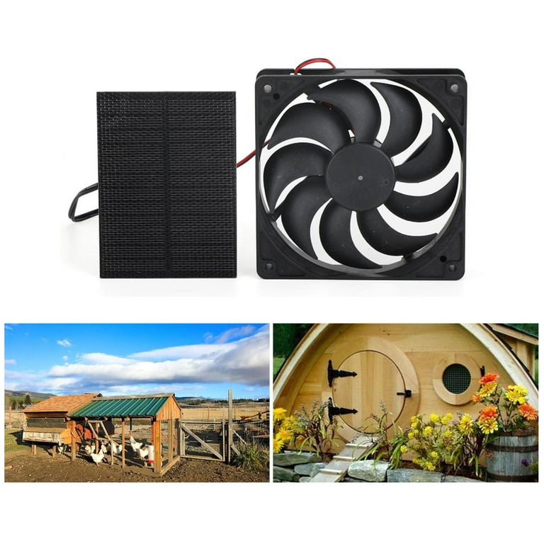 Solar Panel Fan Kit,Solar Panel Powered Dual Fan,Waterproof