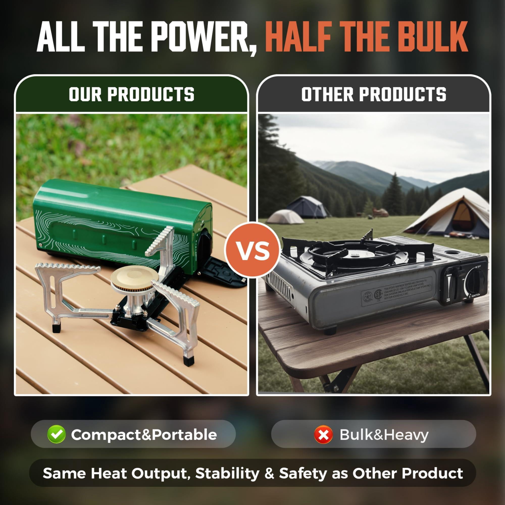 Outdoors Camping Stove  Portable Folding Gas Burner With Carry Bag For Emergency Use And Outdoor Cooking