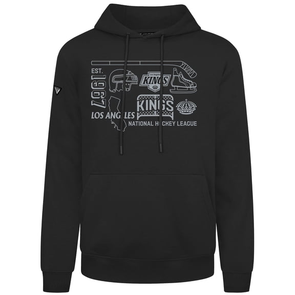 Men's Levelwear  Black Los Angeles Kings Podium Campaign Pullover Hoodie