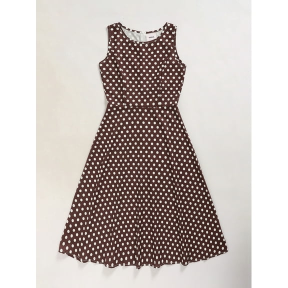 Asisol Women's Polka Dot Retro Vintage Style Cocktail Party Swing Dress, S