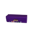 thumbnail image 3 of Women Floral Embroidered Purple Lipstick Lip Stick Case Holder Box w Mirror, 3 of 3