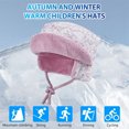 thumbnail image 1 of YAOBAMM Kids Ear Protector Hat Winter Children Hat Earmuffs Ear Protection Lace Up Strap Windproof Thick Plush Cold Resistant Solid Color Unisex, 1 of 7