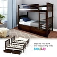 Max & Lily Twin over Twin Bunk Bed for Kids with Underbed Storage