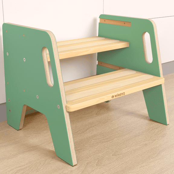 Wooden Step Stool, Toddler Kitchen Stool Helper Bathroom Portable Pine Wood Anti-slip Foot Stools Step Ladder Adults Kids