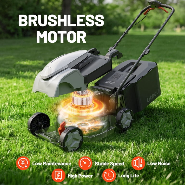 Litheli 20V Cordless Electric Lawn Mower, 13-Inch, Lightweight