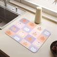 thumbnail image 5 of Dish Drying Mat Absorbent Dish Drainer Kitchen Counter 23.6x19.7inch Dish Drying Pad for Countertops Sinks Draining Racks Pastel Colors Happy Pumpkin, 5 of 9