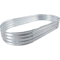 6x3x1ft Galvanized Garden Bed, Outdoor Elevated Raised Garden Bed Vegetables Flowers Garden Bed Galvanized Steel Garden Planter Box, Oval Raised Bed Kit, Silver