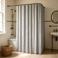 thumbnail image 3 of Stone Texture Silver Foil Shower Curtain, 72" Thickened Waterproof Bathroom Partition, Modern Home Decor Curtain for Tub & Shower Stall, Rust Proof Grommets​, Gray, 3 of 5