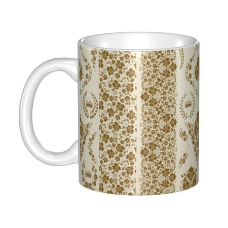 

Ceramic Mug Funny Coffee Milk Tea Mug Cup European flower background Cup